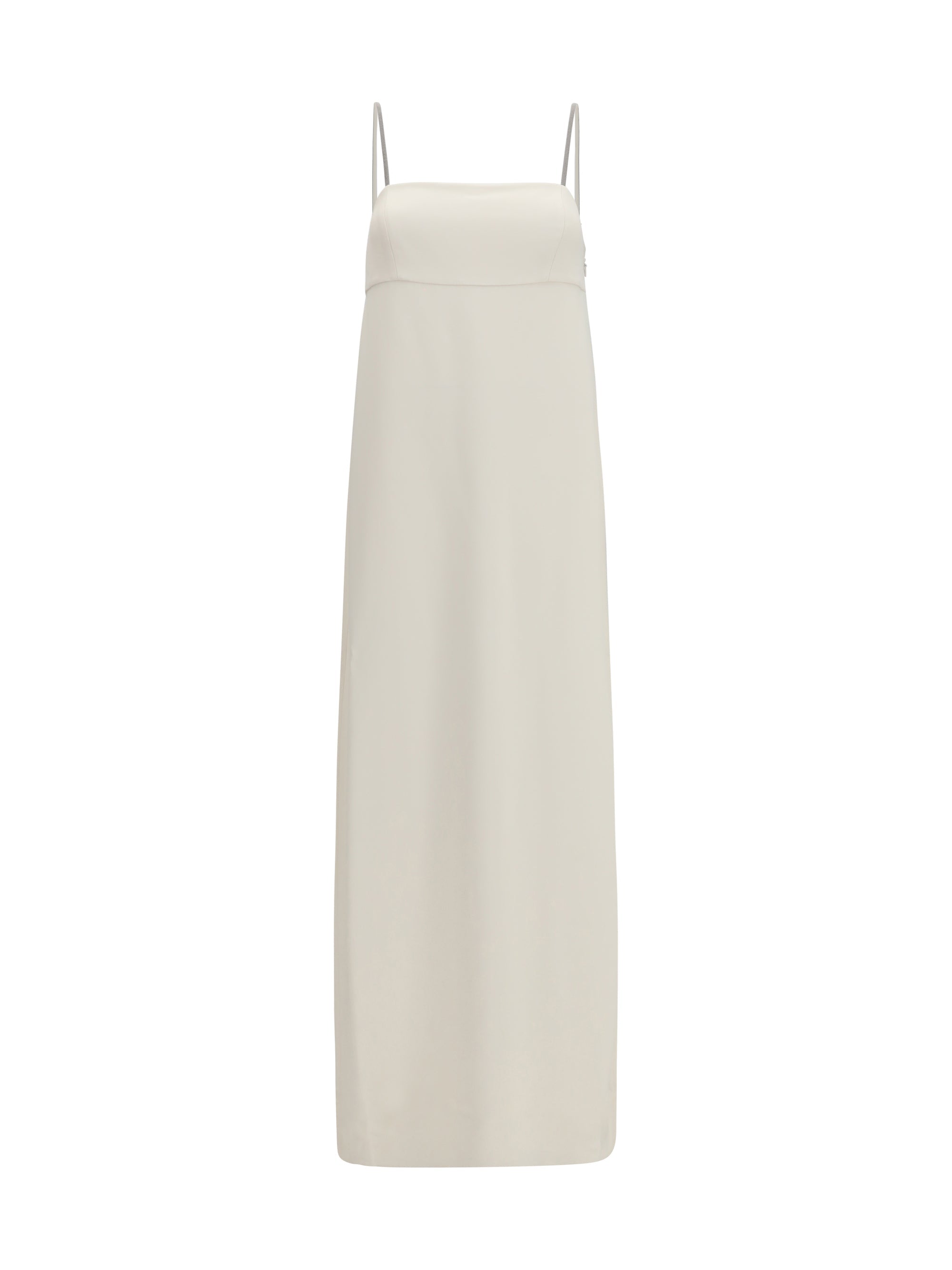Brunello Cucinelli Silk with Monili Chain Dress — White