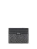 Ferragamo Gancini-Embossed Calf Leather Card Case — Gray