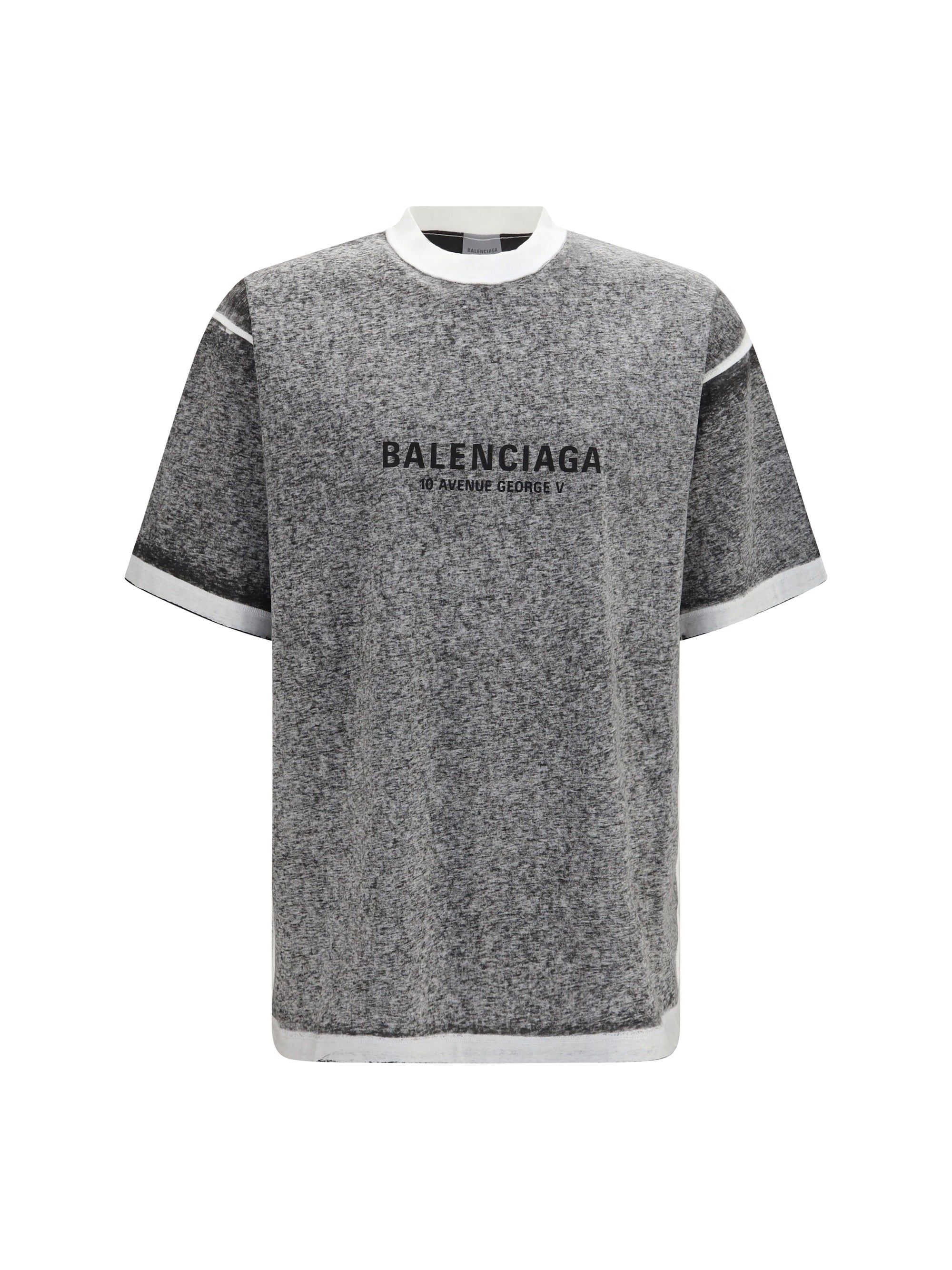 Balenciaga Logo-Printed Oversized Cotton T-shirt — Gray