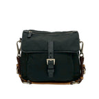 Saffiano Trimmed Tessuto Shoulder Bag