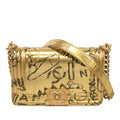 Small Croc Embossed Leather Graffiti Cocodile Boy Flap