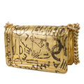 Small Croc Embossed Leather Graffiti Cocodile Boy Flap