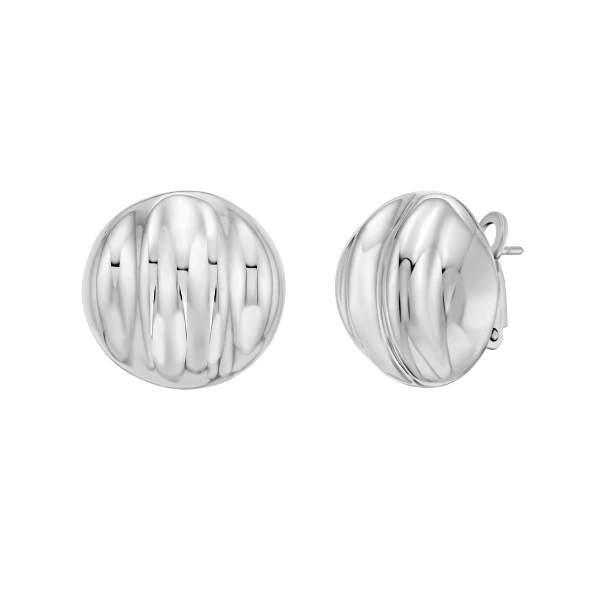 Sculpted Domed Disc Earrings