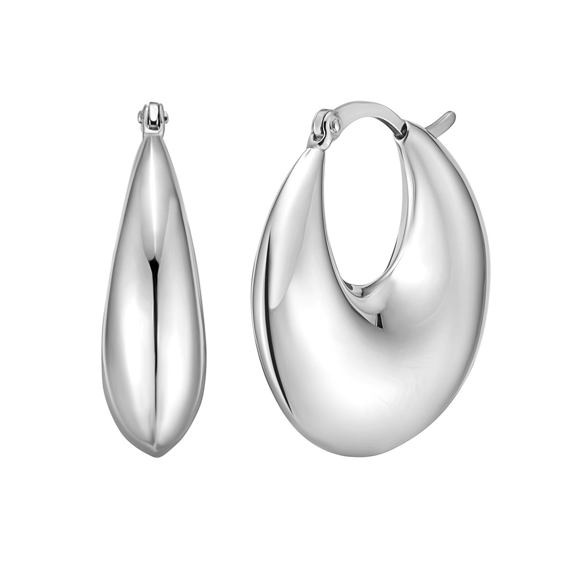 Sculptural Crescent Hoops