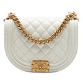 Mini Quilted Caviar Boy Messenger Bag