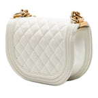 Mini Quilted Caviar Boy Messenger Bag