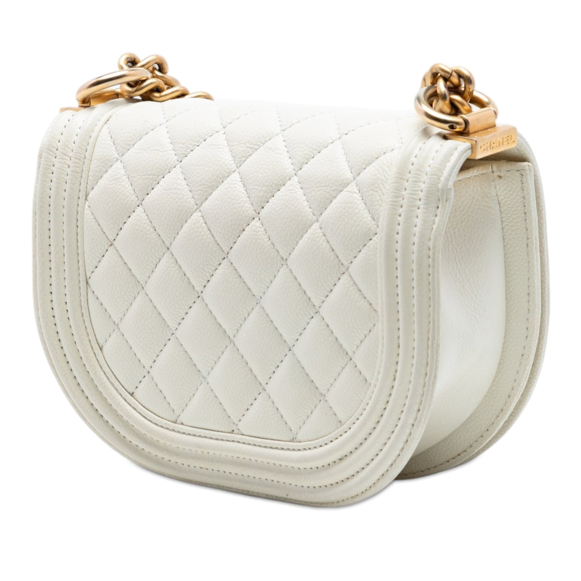 Mini Quilted Caviar Boy Messenger Bag