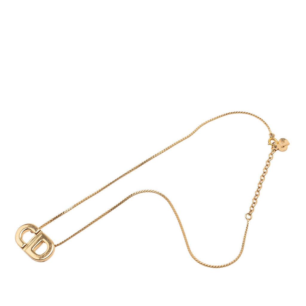 Gold Plated CD Logo Pendant Necklace