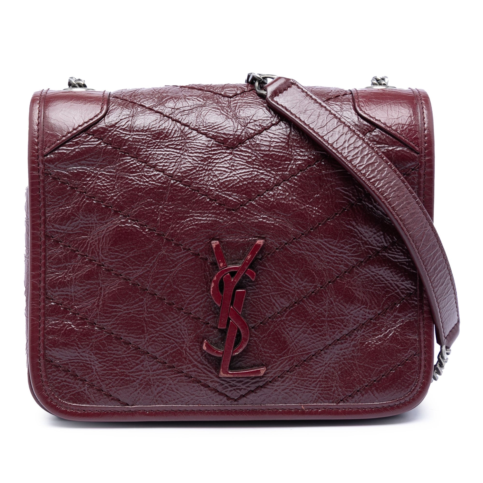 Crinkled Calfskin Niki Wallet on Chain