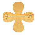 CC Gold Plated Rhinestones Clover Brooch
