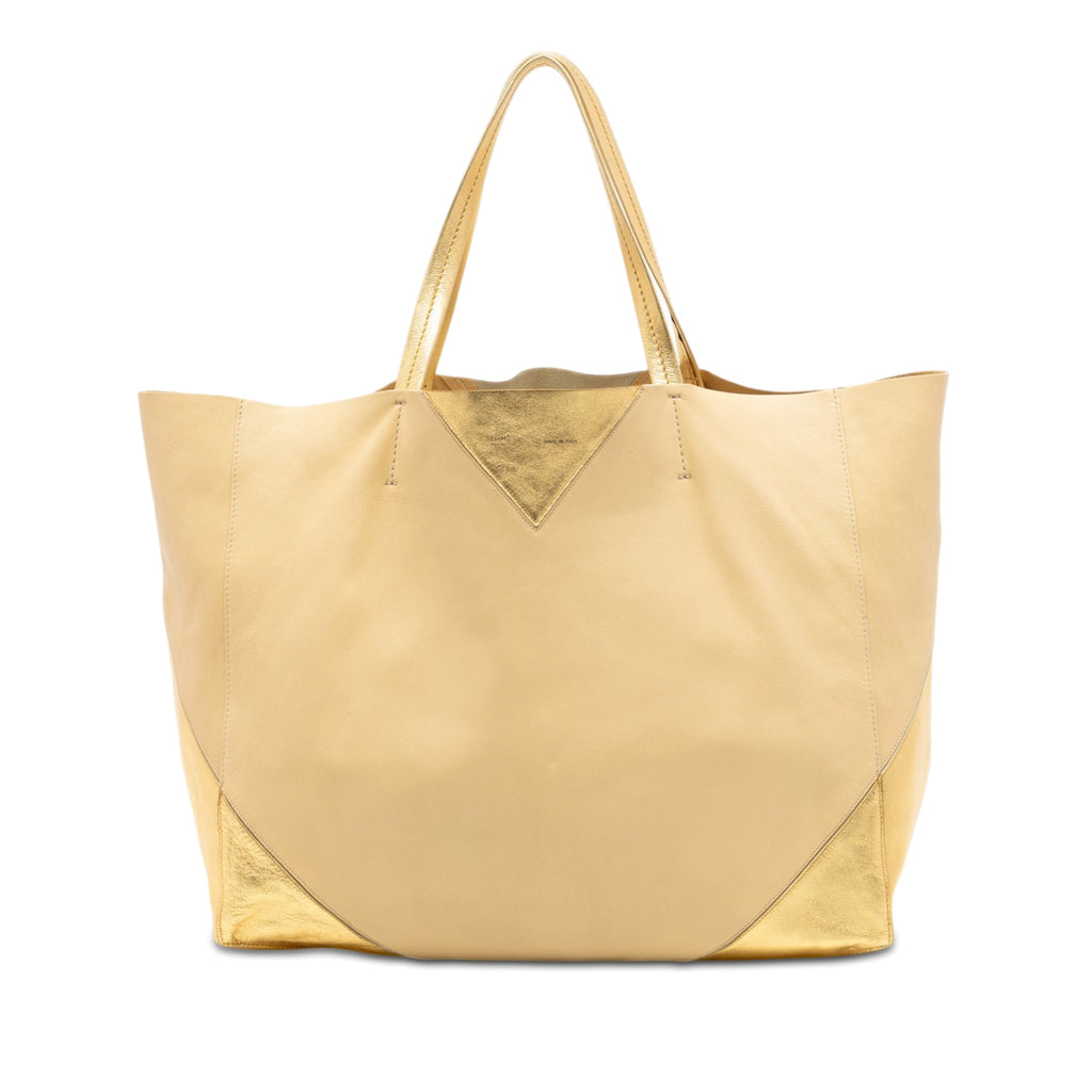 Bicolor Lambskin Horizontal Cabas Tote