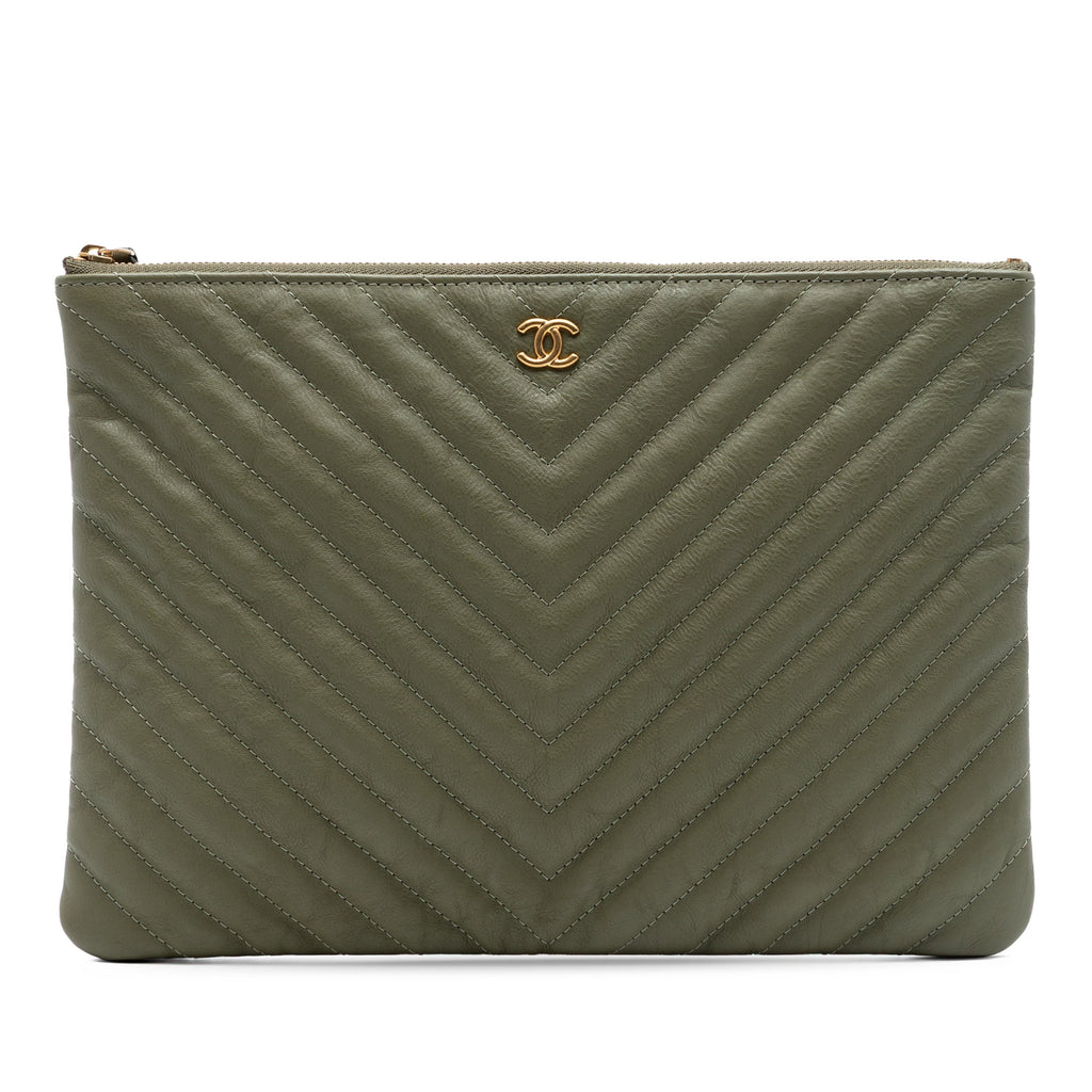 Medium Chevron Calfskin O Case Clutch