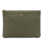 Medium Chevron Calfskin O Case Clutch