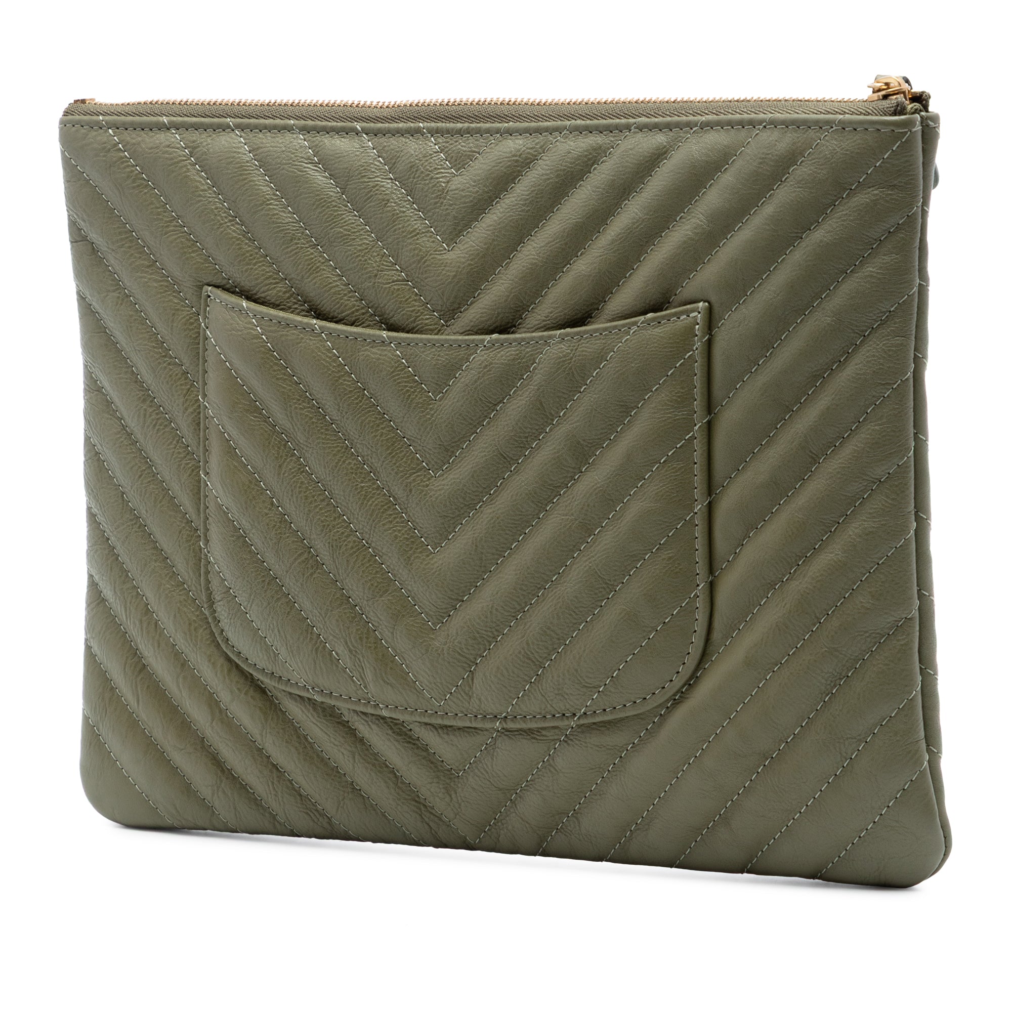 Medium Chevron Calfskin O Case Clutch