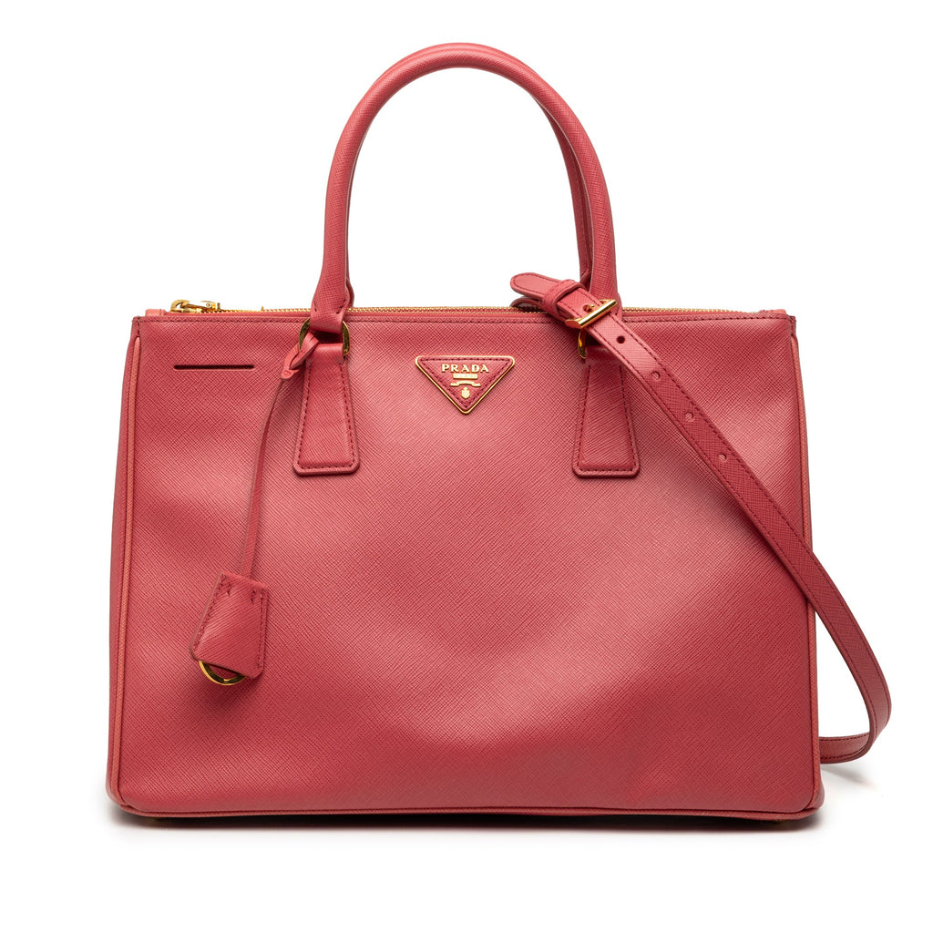Medium Saffiano Lux Galleria Double Zip Satchel
