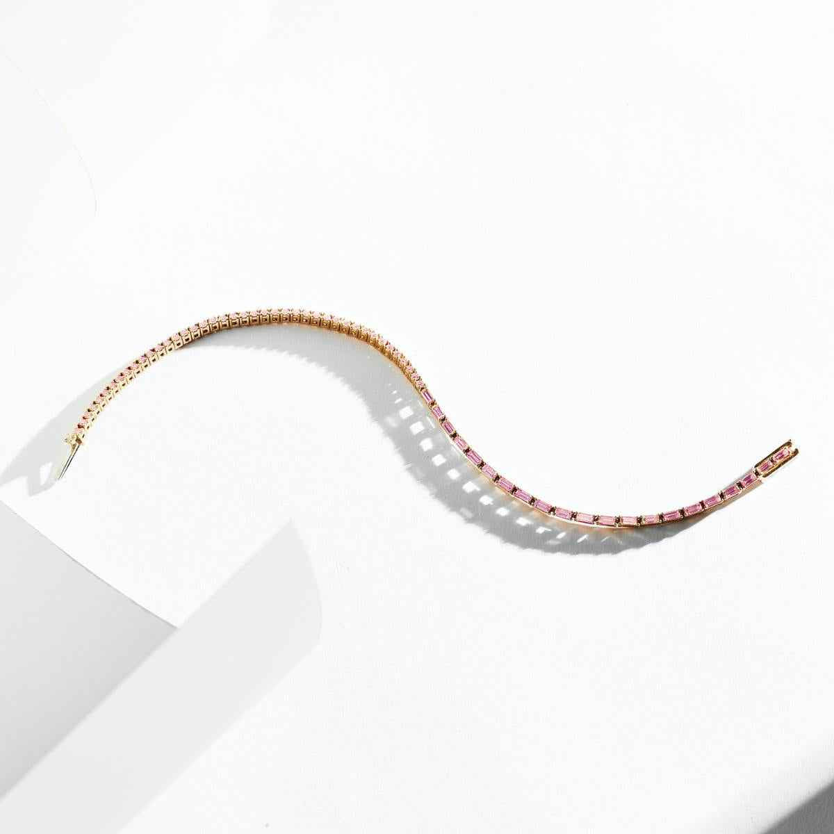 ECLIPSE Line Pink Sapphire Tennis Bracelet By ALINKA Fine Jewellery