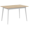 Farmhouse Dining Table for 4 with Wooden Frame, Natural