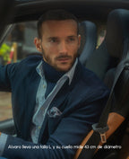 Jersey de cuello vuelto minimo azul hombre
