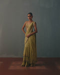 Mint Green & Pani Gold Hand Embroidered Sari Set By KYNAH, Luxury Indian Fashion & Bridal Wear