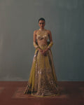 Lime Green Net Embroidered Lehenga & Blouse Set By KYNAH, Luxury Indian Fashion & Bridal Wear
