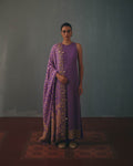 Purple Hand Embroidered Sleeveless Star Kurta Set By KYNAH, Luxury Indian Fashion & Bridal Wear