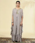 Rose Butti Print Hand Embroidered Cape Set By KYNAH, Luxury Indian Fashion & Bridal Wear