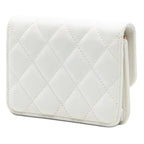 CC Quilted Caviar Medallion Charm Clutch With Chain