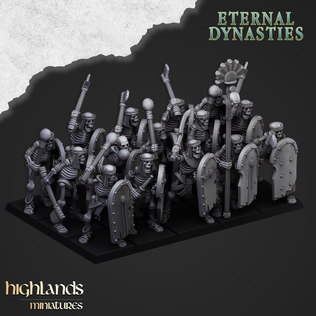 Ancient Skeletons with Spears/Hand weapon, Highlands Miniatures