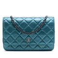 CC Quilted Metallic Lambskin Wallet On Chain