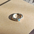 Anillo Círculo de Ópalo y Plata de Ley 925