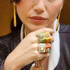 Anillo grande color mostaza Amatista