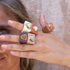 Anillos mujer grande color teja con Madreperla [ INDIA ]