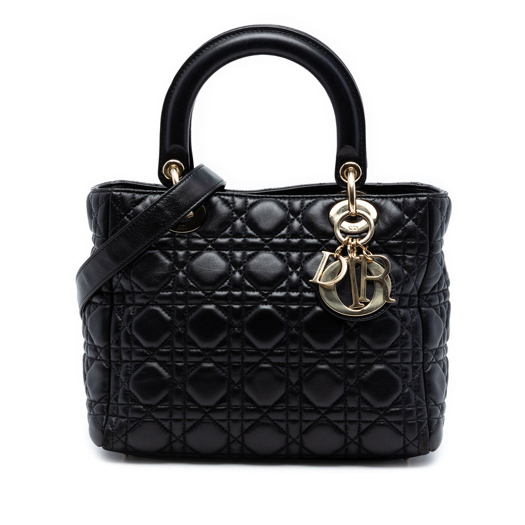 Medium Lambskin Cannage Lady Dior