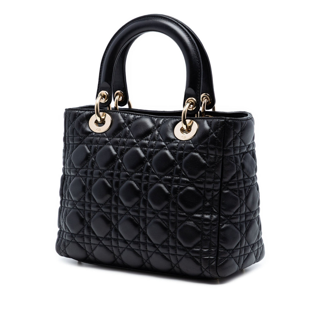 Medium Lambskin Cannage Lady Dior