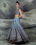 Cerulean Blue Skirt Set By KYNAH, Luxury Indian Fashion & Bridal Wear