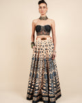 Midnight Blue Corset Skirt Set By KYNAH, Luxury Indian Fashion & Bridal Wear