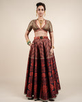 Carmine Red Skirt Set By KYNAH, Luxury Indian Fashion & Bridal Wear