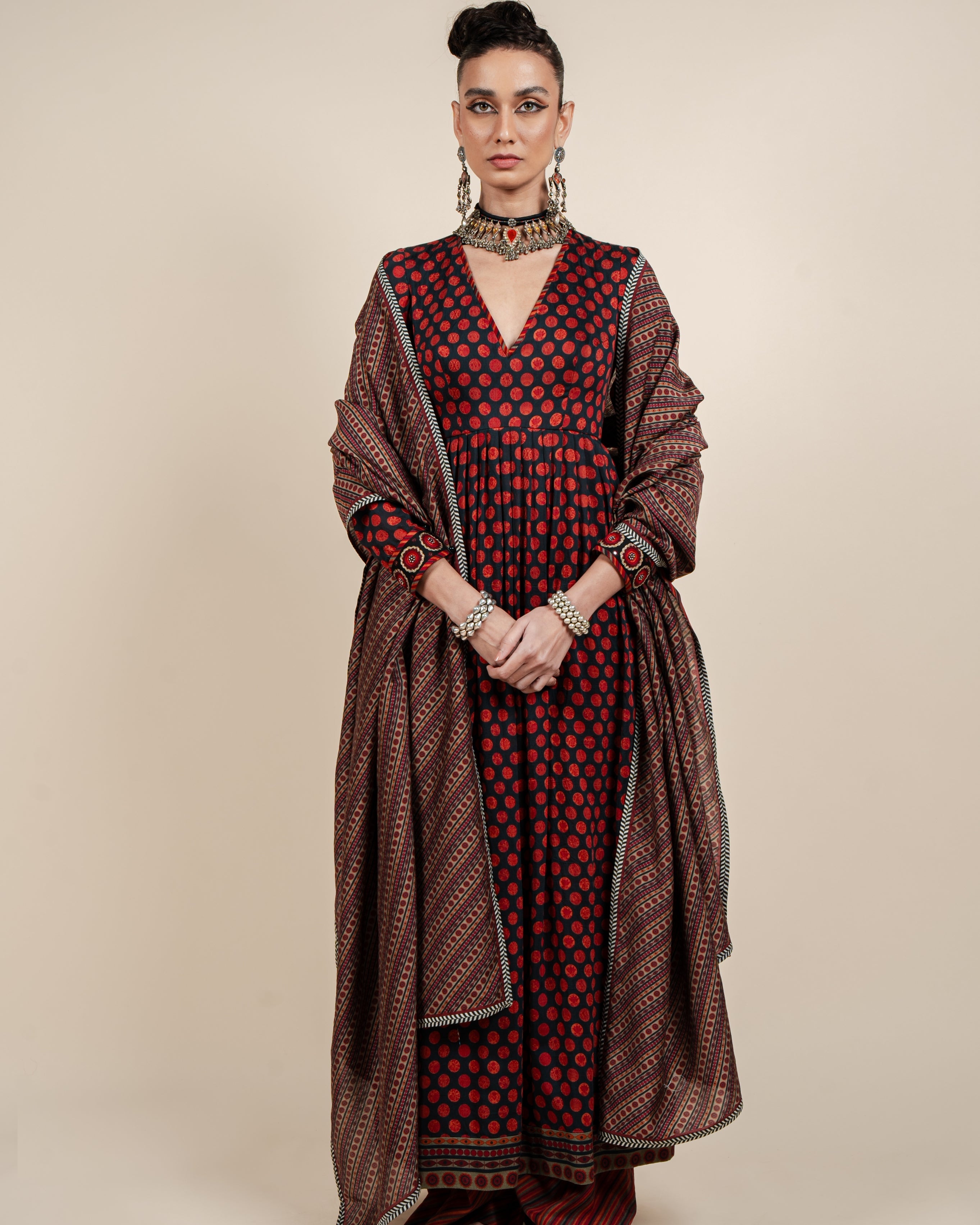 Ruby Red Tunic Set By KYNAH, Luxury Indian Fashion & Bridal Wear