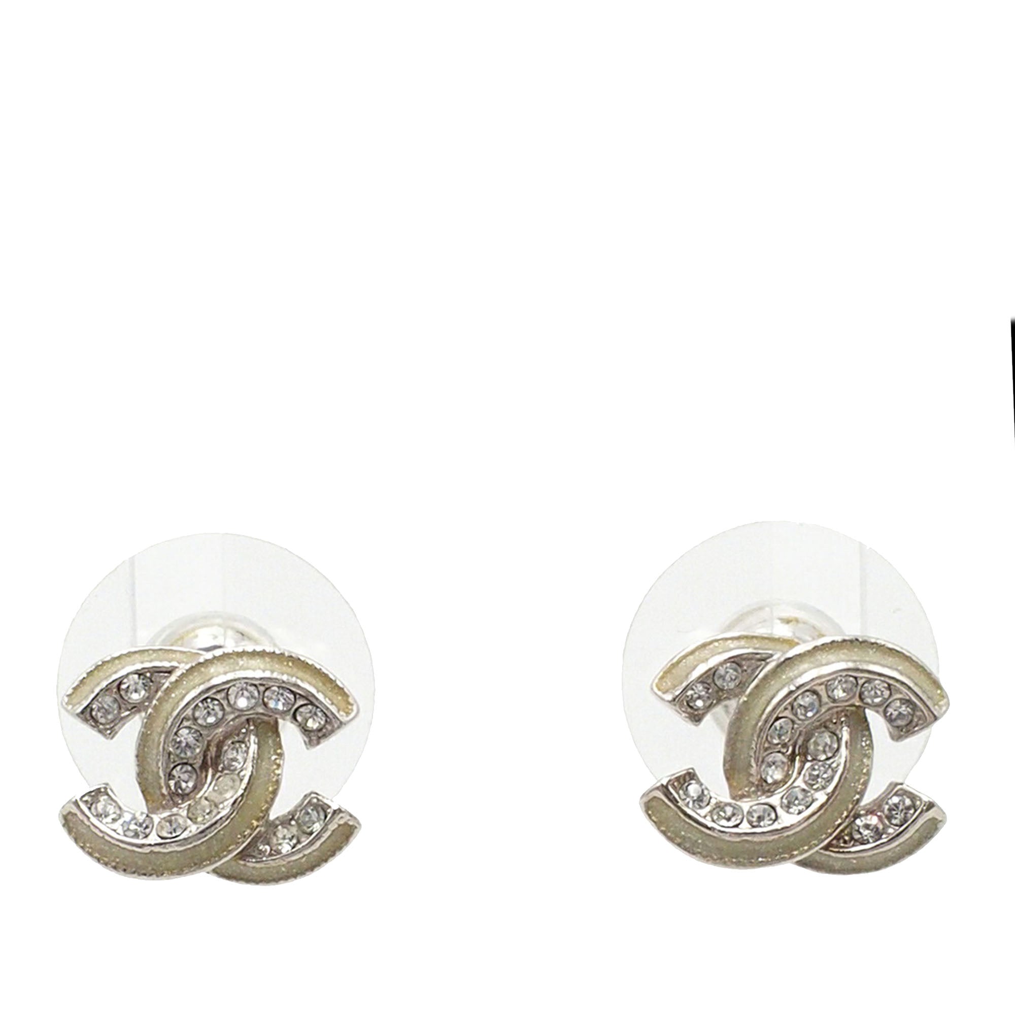 CC Plated Brass Strass Push Back Earrings