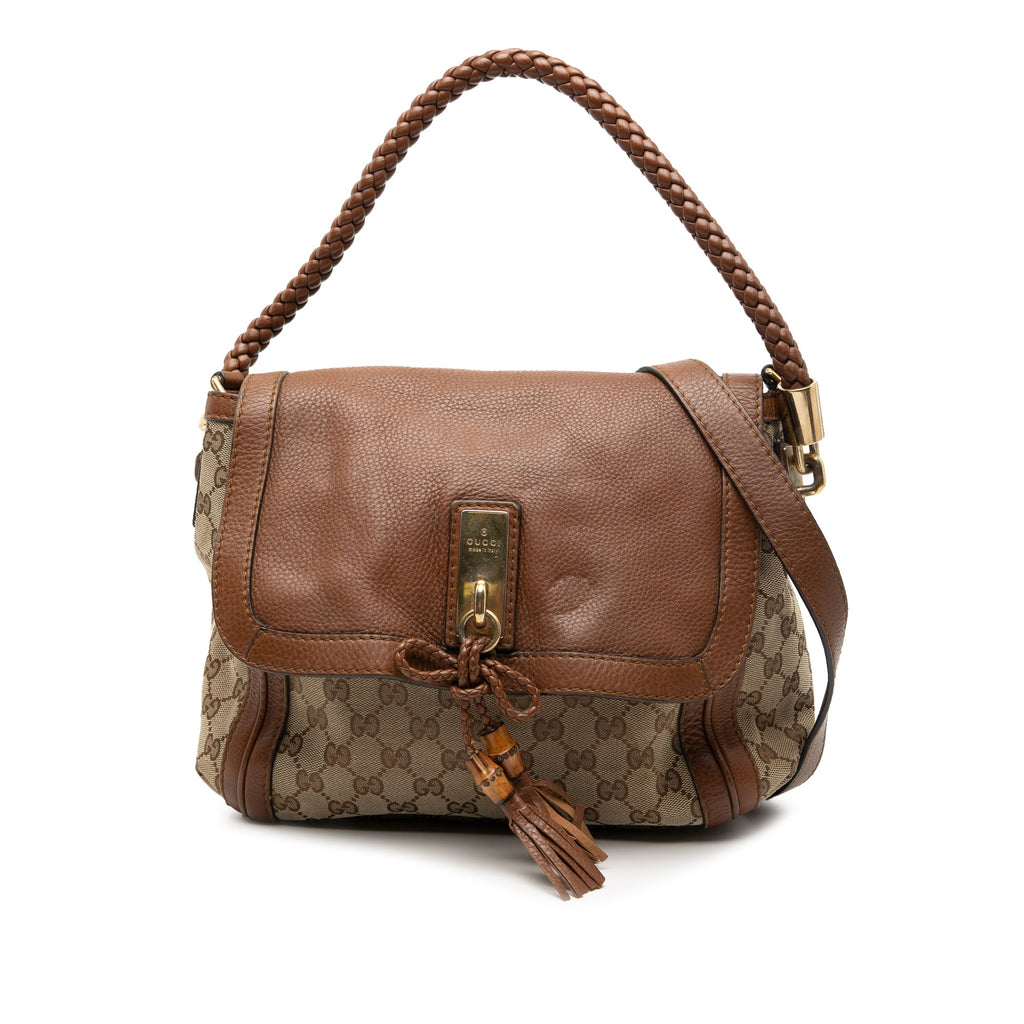 GG Canvas Bella Flap Satchel