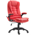 Adjustable Heated Ergonomic Massage Office Chair,  Swivel Vibrating Executive Chair, Red