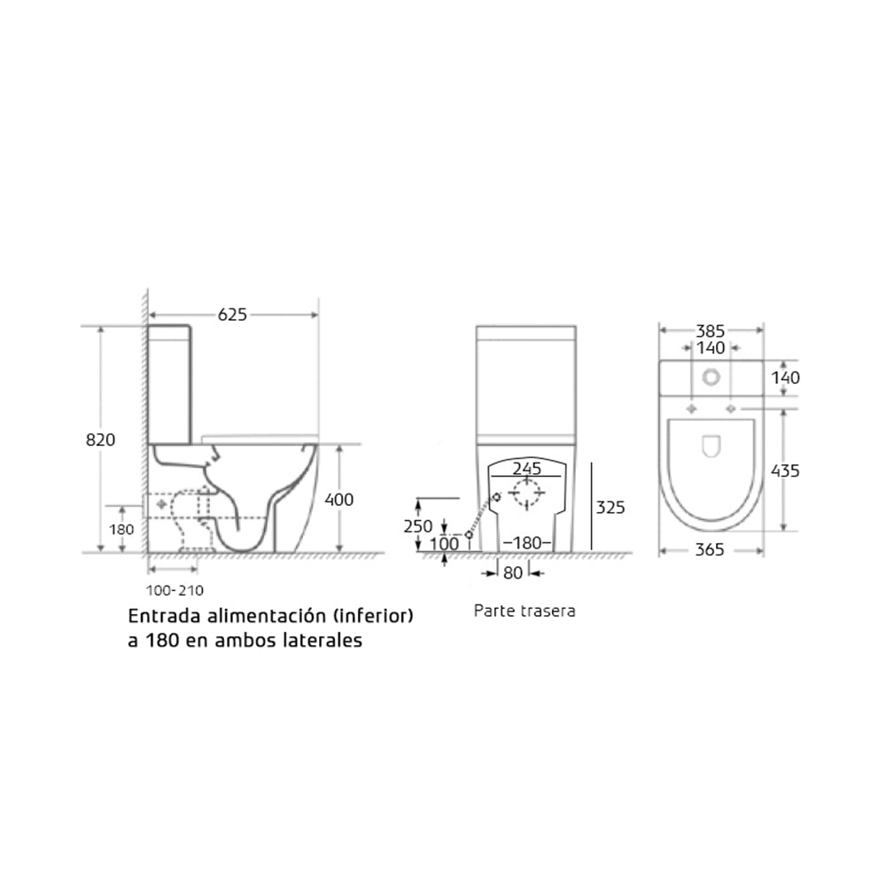 BATHME B00334 NOVA Inodoro Rimless Completo Blanco