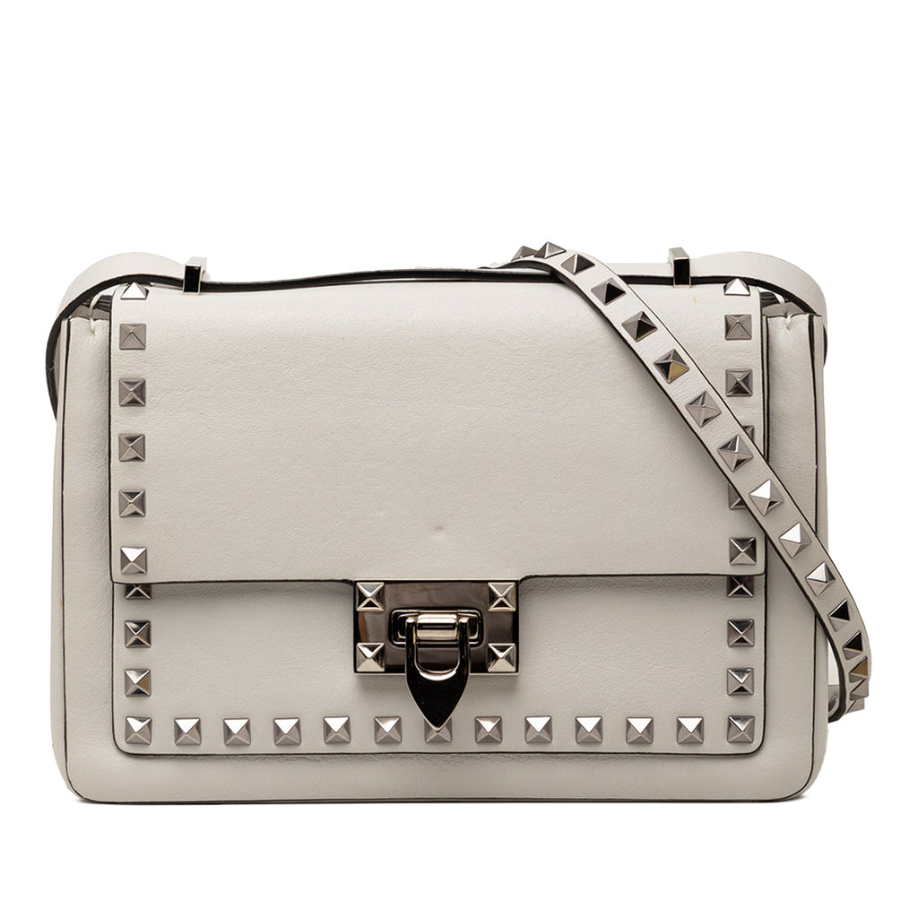 Leather Rockstud Flip Lock Crossbody