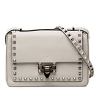 Leather Rockstud Flip Lock Crossbody