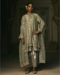 Light-Green Double Layer Suit By KYNAH, Luxury Indian Fashion & Bridal Wear