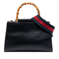 Small Leather Bamboo Nymphaea Web Satchel