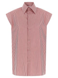 Armarium Striped Cotton Poplin Shirt — Red