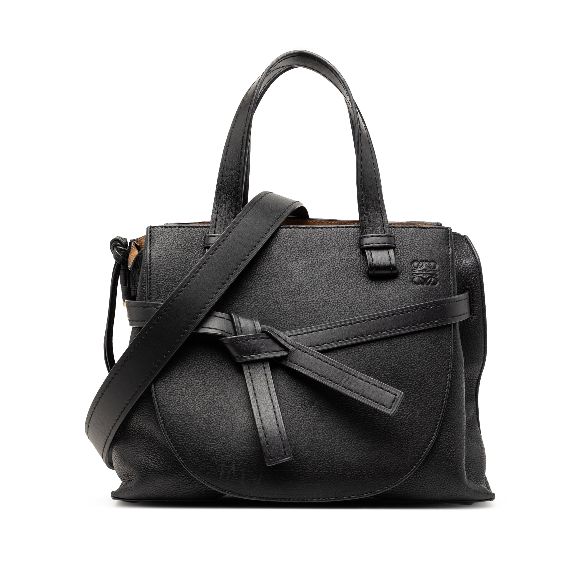 Small Leather Gate Top Handle Bag