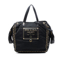 Tessuto Whipstitched Logo Oro Tassel Satchel