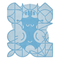 A Smile in Cyan Maze Hand Tufted Rug